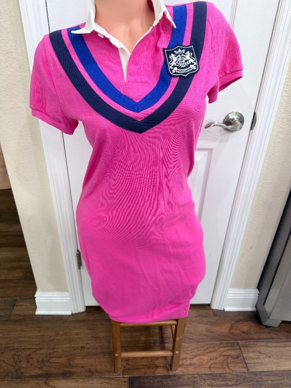 Ralph Lauren Sport Pink Crest Polo Dress Cotton Preppy Academia M